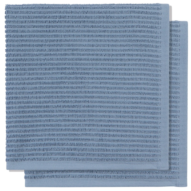 Slate Blue Ripple Dishcloths, Set of 2