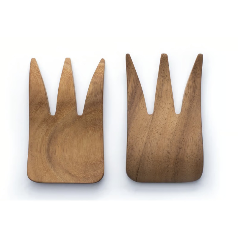 Bear Claw Acacia Salad Server Set