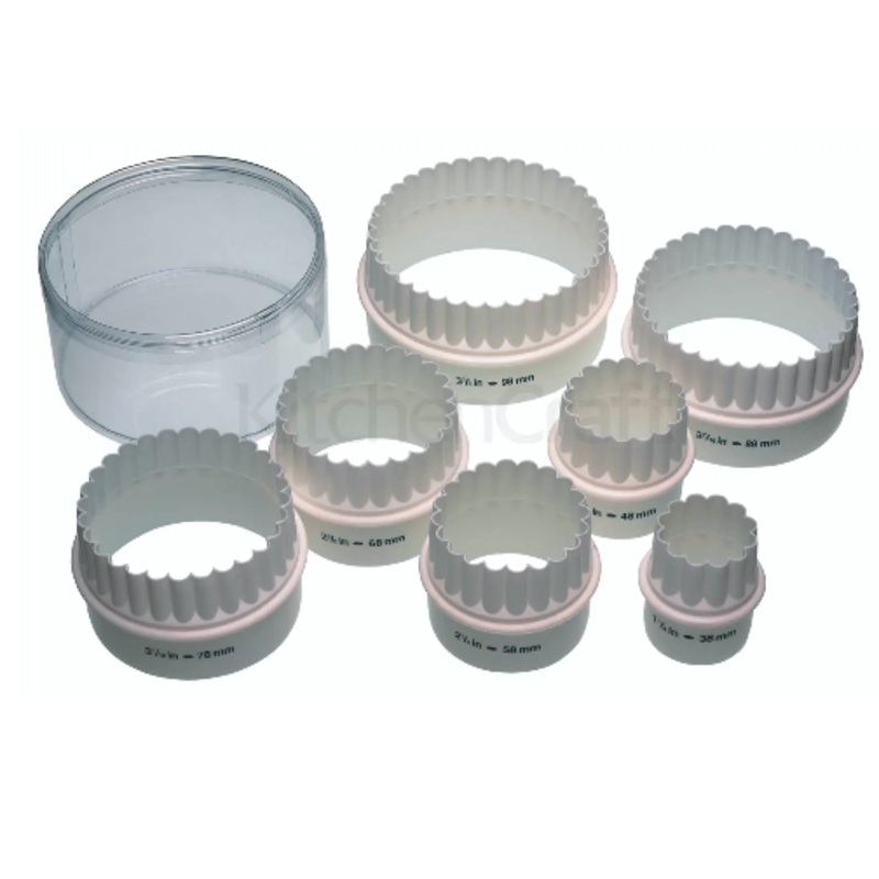 Double Edged Biscuit / Pastry Cutters // Set of Seven Plastic