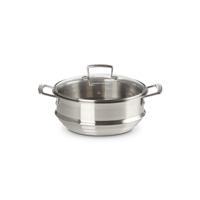Stainless Steel Large Multi-steamer with Glass Lid