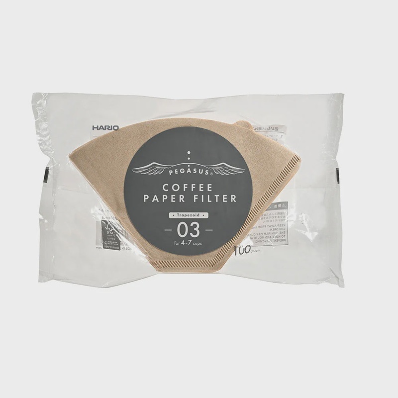 Hario Pegasus Flat Bottom Paper Filter 03 | Natural 100ct
