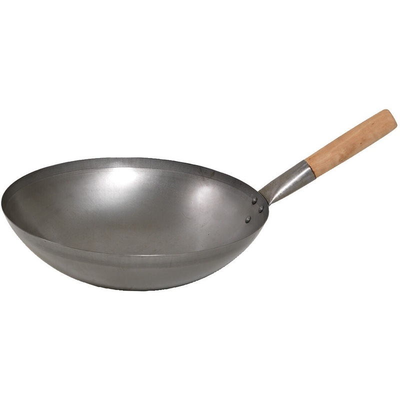 Traditional Carbon Steel Wok, 13.75"