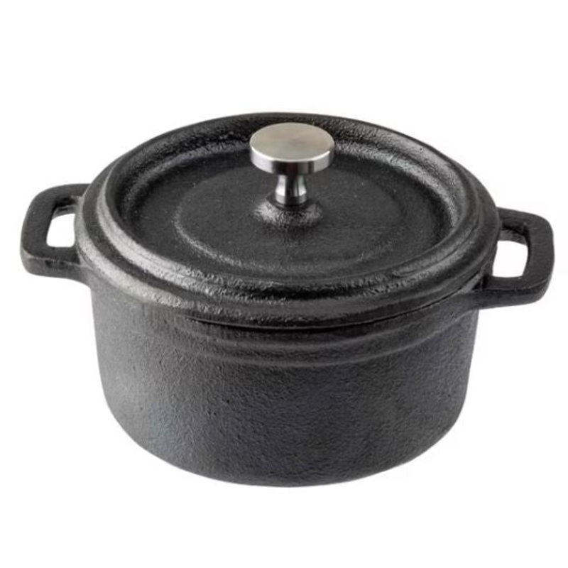 Cast Iron Cookware 8 oz Round Cocotte with Lid