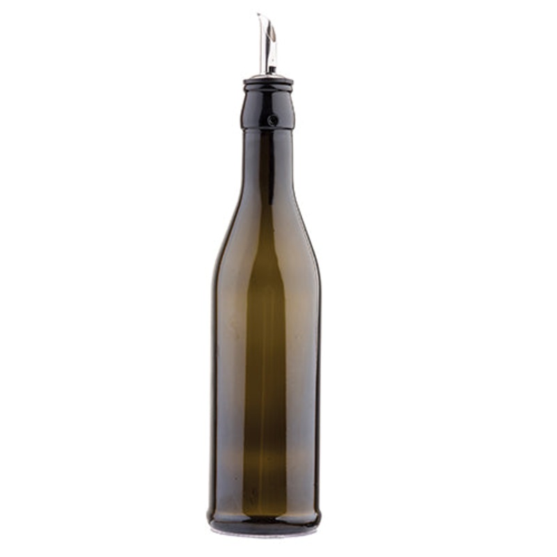 Dark Green Bottle with Stainless Pourer | 17oz