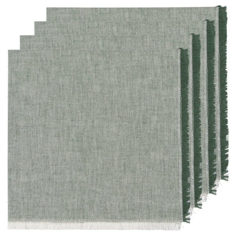 Jade Green Chambray Napkins | Set of 4