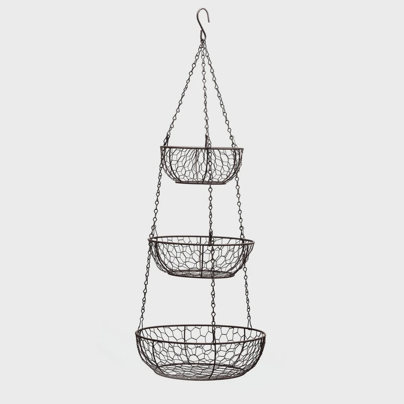 Chicken Wire Hanging Basket // Bronze