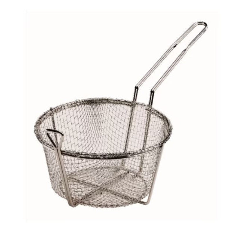Nickel Plated Wire Round Fry Basket | 8.5"
