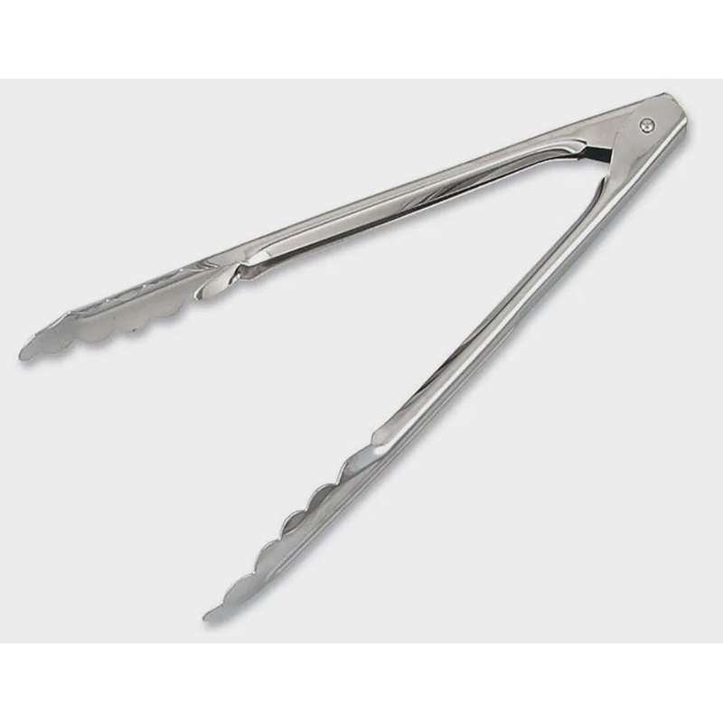 Stainless Steel Scalloped Utility Tongs 9-1/2"