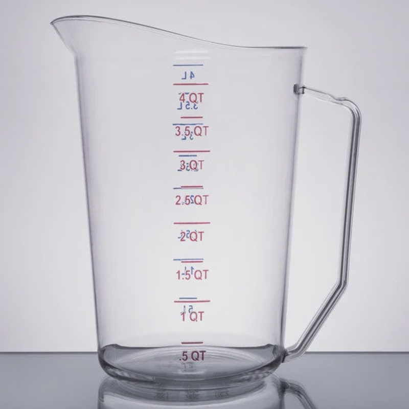 Camwear 4 Qt. Clear Polycarbonate Measuring Cup