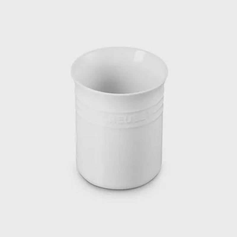 Le Creuset White Stoneware Utensil Jar