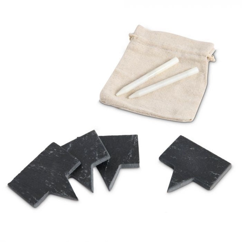 Natural Slate Cheese Markers Set