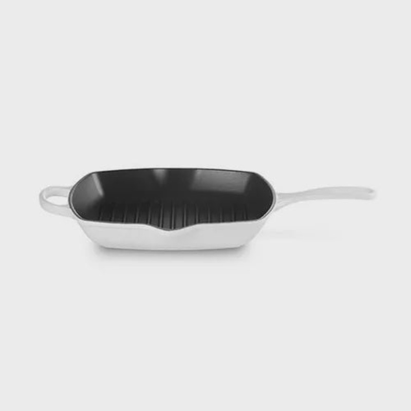 Signature White Cast Iron Square Grill //  26cm