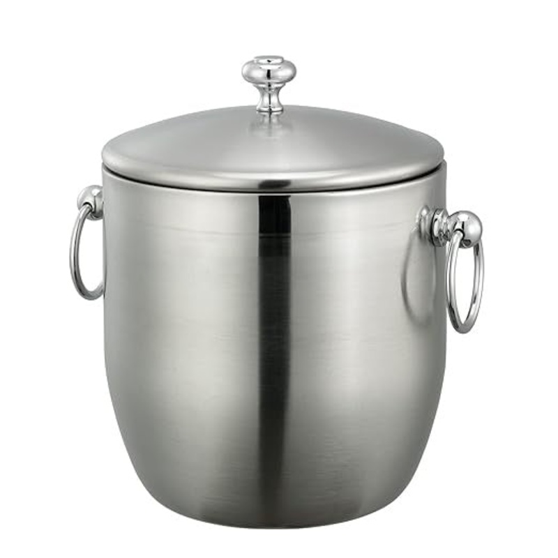 Stainless Ice Bucket with Band, Double Wall, 3 Liter