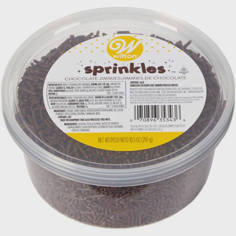 Wilton Chocolate Jimmies Tub, 10.5oz