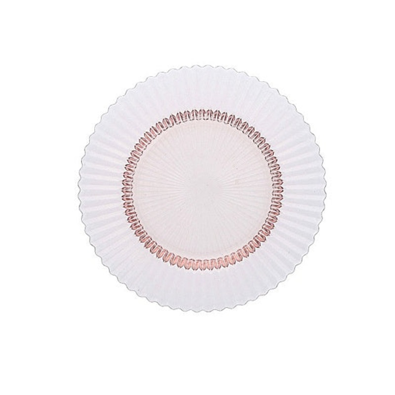 Archie Glass Dessert Plate, Pink