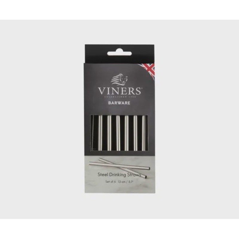Barware Short Steel Drinking Straws // 6 Pcs