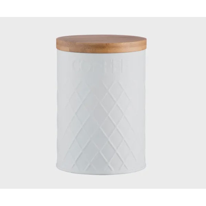 Embossed White Coffee Storage Container