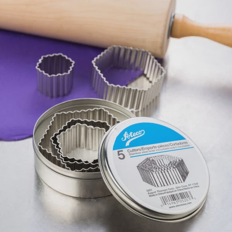 5-Piece Stainless Steel Fluted Hexagon Cutter Set