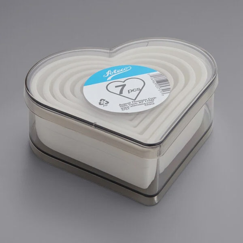 7-Piece Plastic Plain Heart Cutter Set