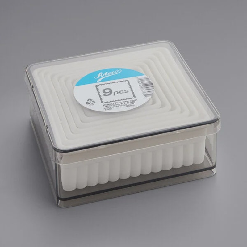 9-Piece Plastic Fluted Square Cutter Set