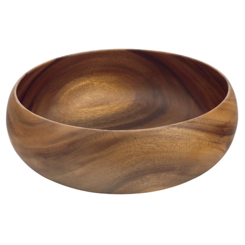 Acacia Wood Round Calabash Bowl | 16x16
