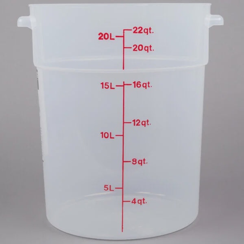 Cambro 22 Qt. Translucent Round Polypropylene Food Storage Container