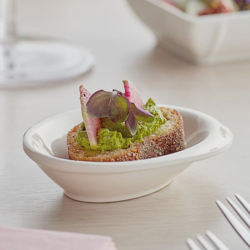 1.5 oz. Oval White Mini Melamine Bowl