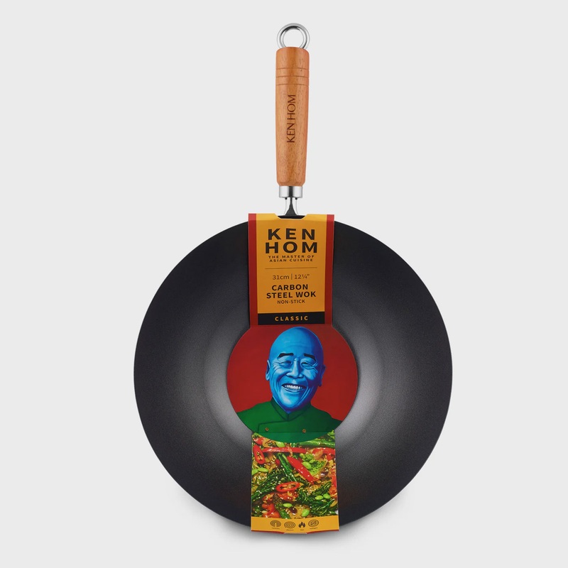 Classic Non-Stick Carbon Steel Wok 31cm