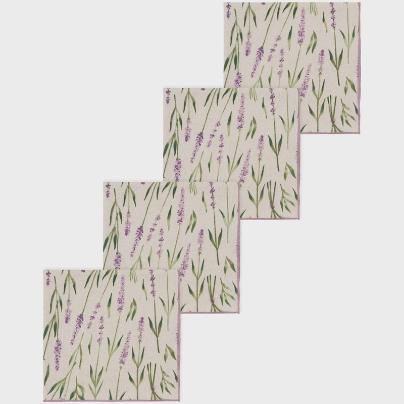 Lavender Printed Napkins | Set of 4