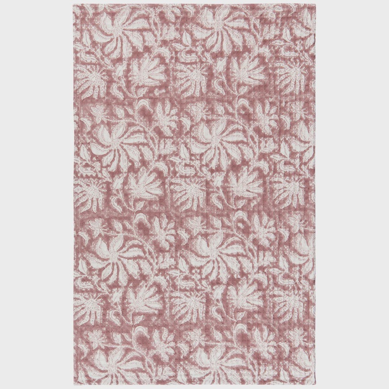 Paradise Block Print Waffle Dishtowel
