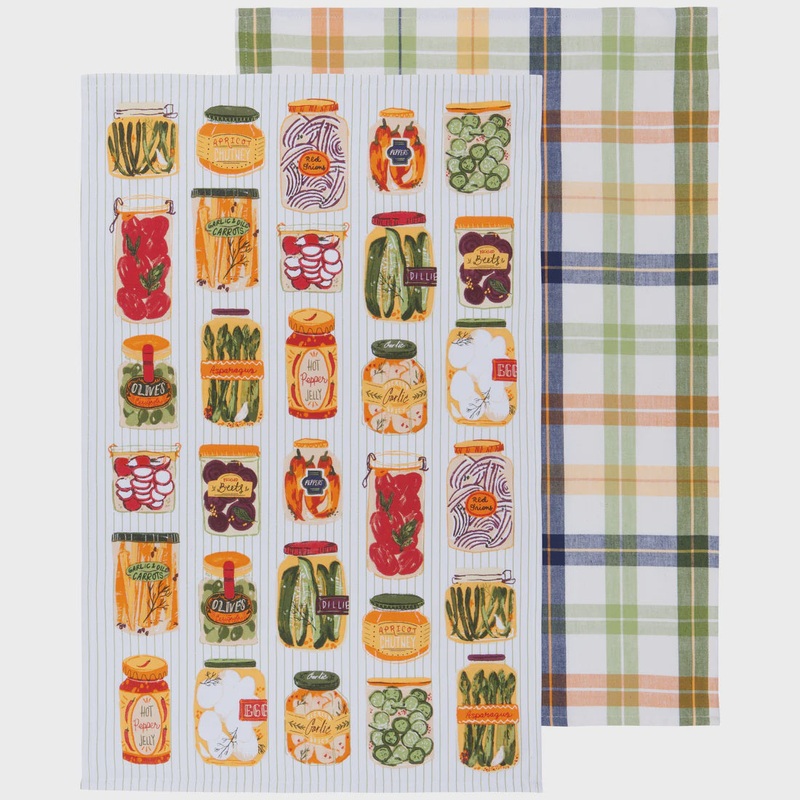 Pickling Printed Cotton Dishtowels | Set of 2