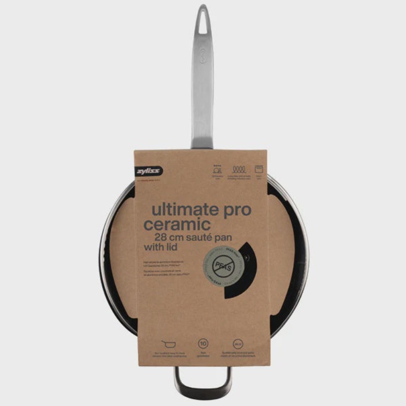 Ultimate Pro Ceramic Non-Stick Saut Pan with Lid | 28cm