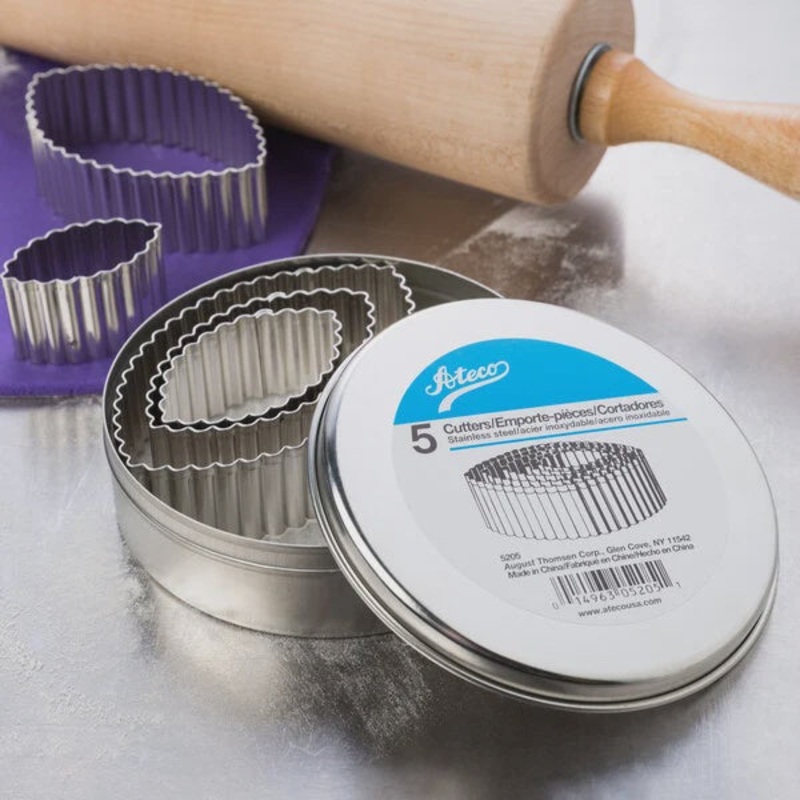 5-Piece Stainless Steel Fluted Football Cutter Set