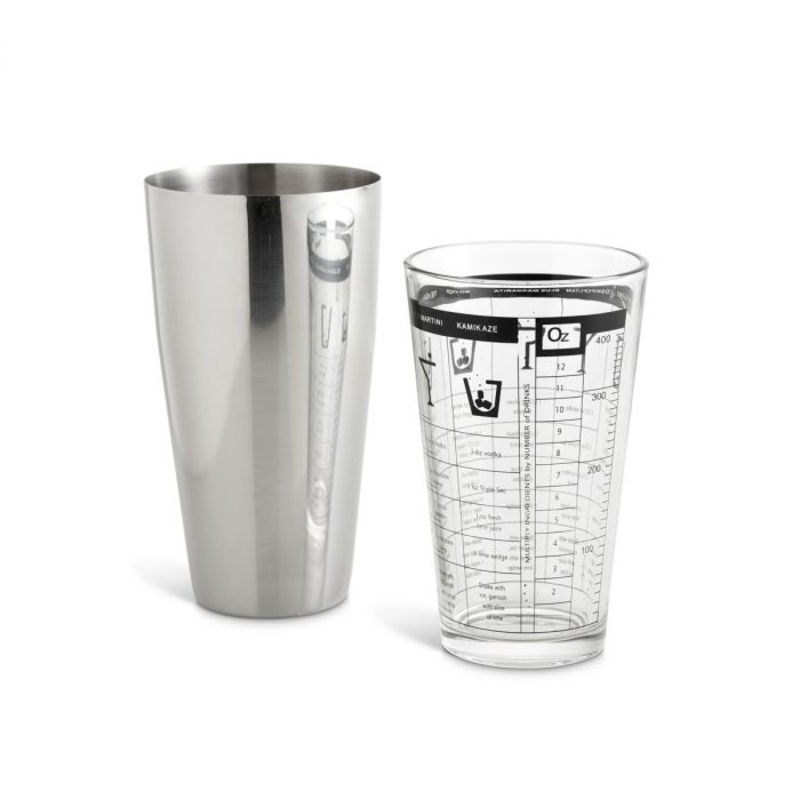 Bar Boston Cocktail Shaker with Recipes