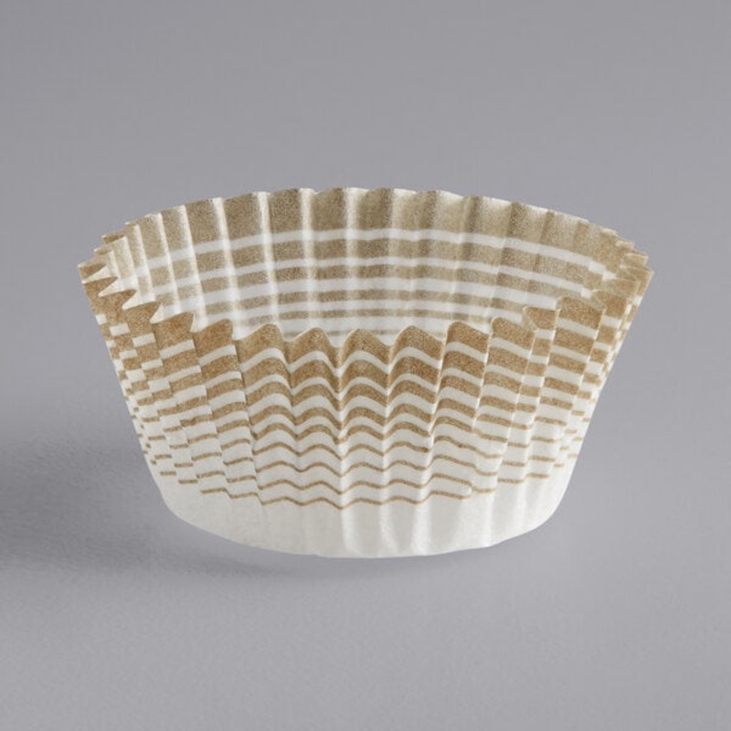 Gold Striped Mini Baking Cup 1" x 3/4" (Box of 200)