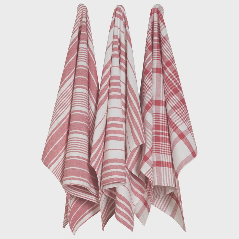 Jumbo Red Dishtowels, Set of 3