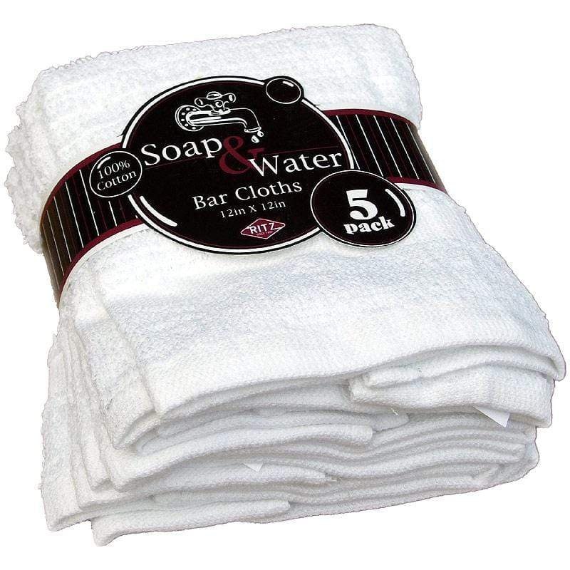 White Bar Mop Cloths, 5-Pack