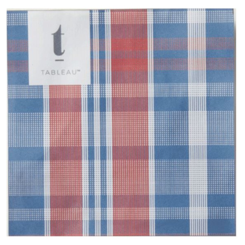 Taylor Plaid Cocktail Napkins