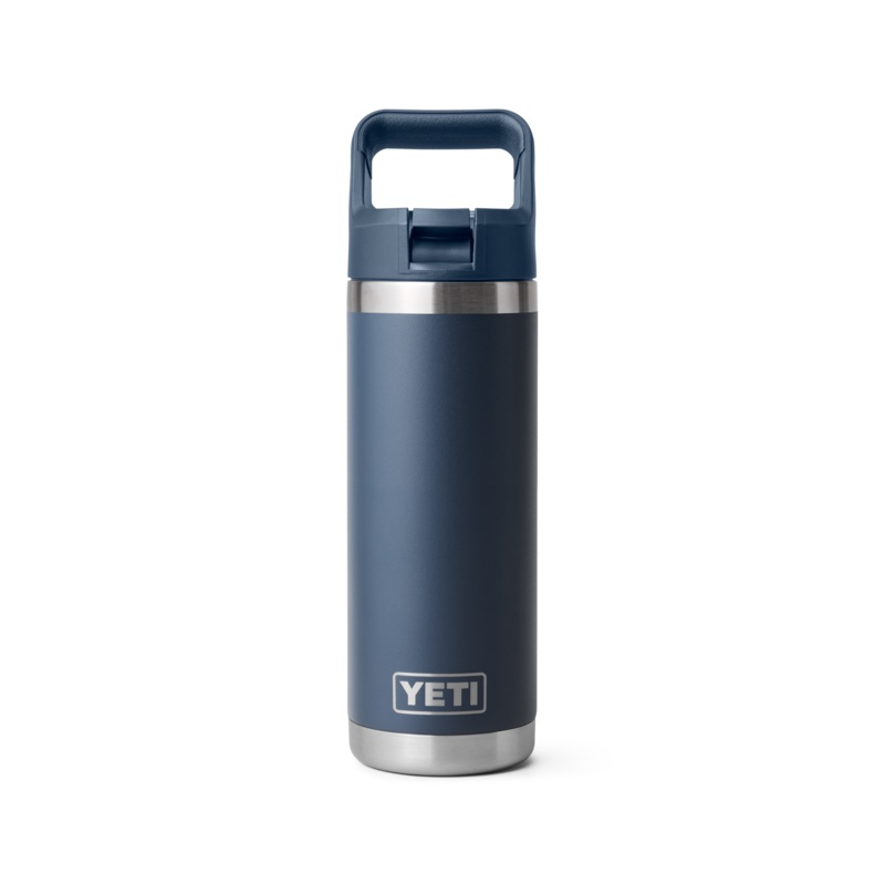 18 oz. / 532ml Bottle w/ Matching Straw Cap - Navy
