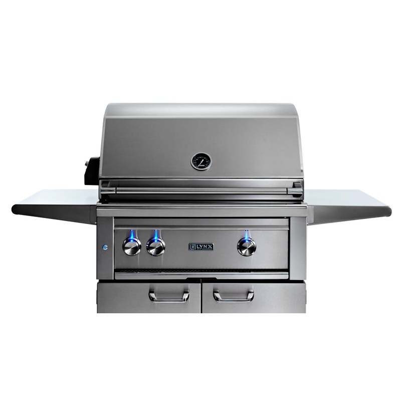 30" Professional Freestanding Grill with 1 Trident Infrared Burner and 1 Ceramic Burner and Rotisserie (L30TRF)