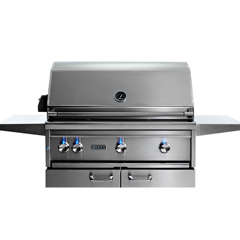 36" Professional Freestanding Grill with 1 Trident Infrared Burner and 2 Ceramic Burners and Rotisserie (L36TRF)