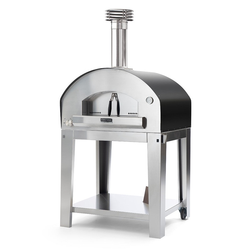 FIRENZE Hybrid Gas & Wood Oven On Stainless Cart