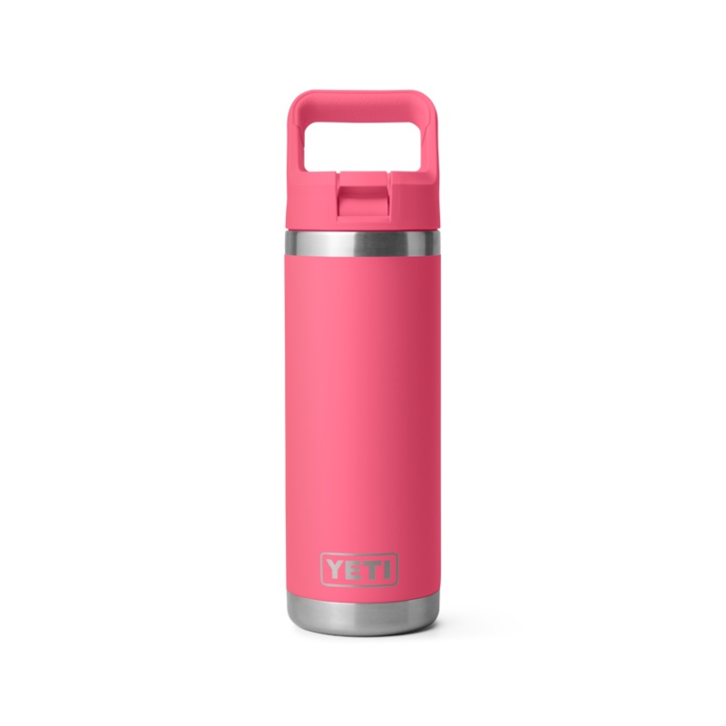 18 oz. / 532ml Bottle w/ Matching Straw Cap - Tropical Pink