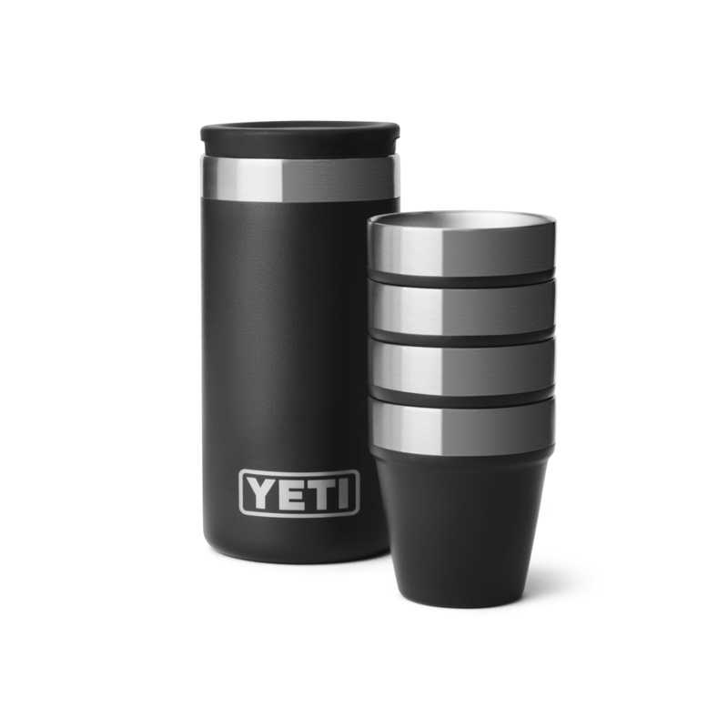 Shot Glasses - 4 Pack w/ Carrying Case - Black