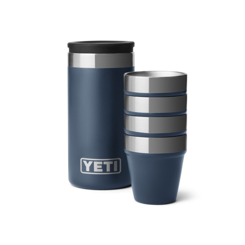 Shot Glasses - 4 Pack w/ Carrying Case - Navy