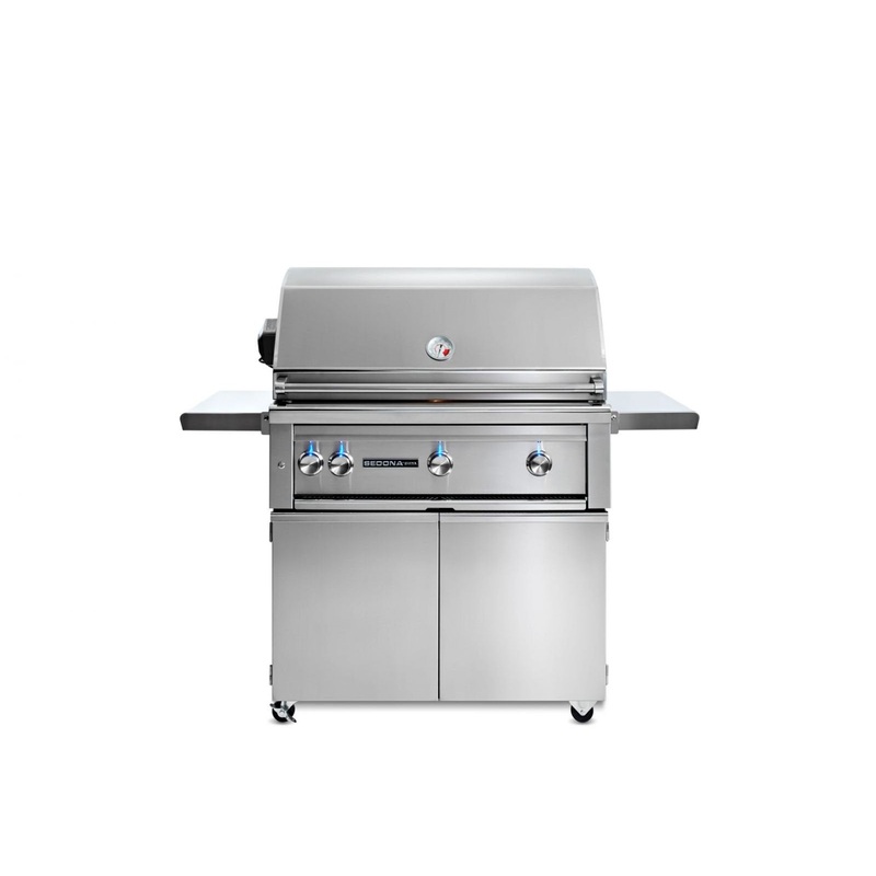 36" Freestanding Grill with 1 Prosear Infrared Burner and 2 Stainless Steel Burners and Rotisserie (L601PSFR)