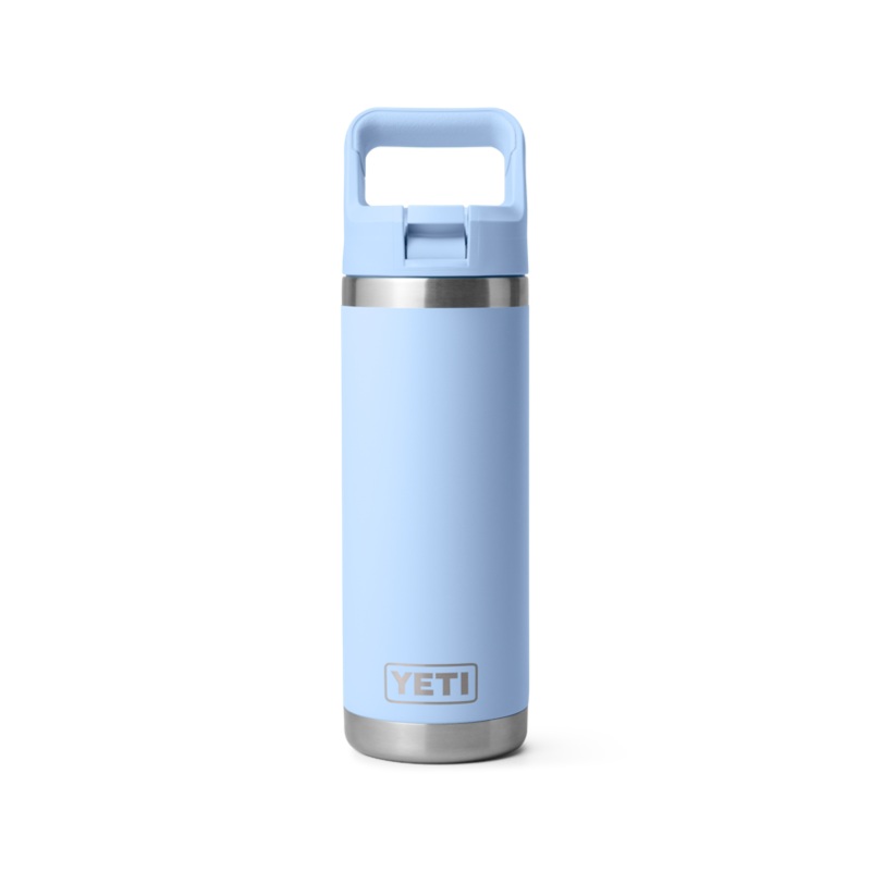 18 oz. / 532ml Bottle w/ Matching Straw Cap - Big Sky Blue