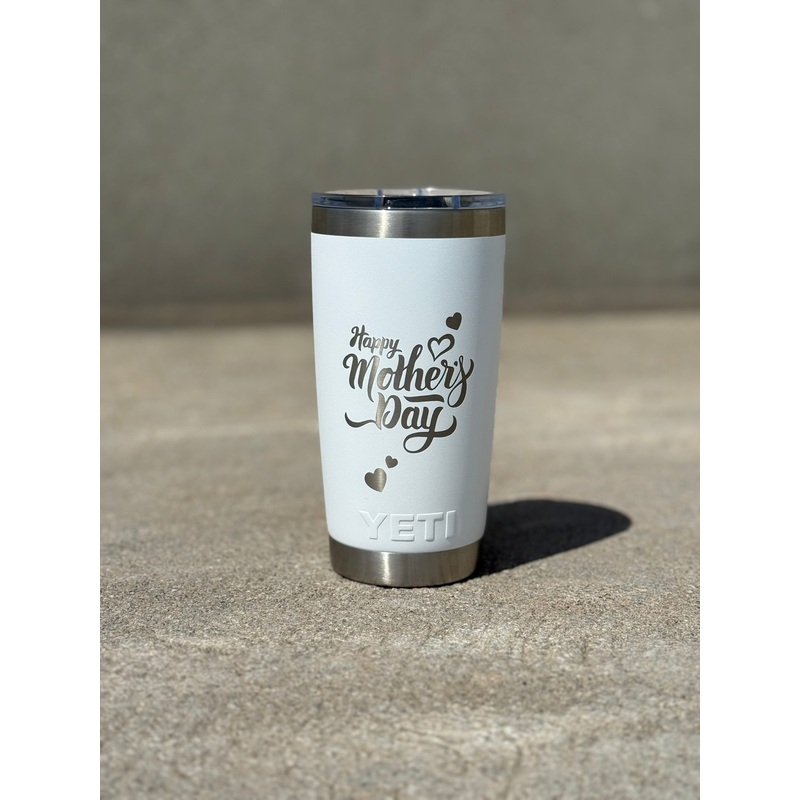 20 oz. / 591ml White Tumbler with Engraved Design