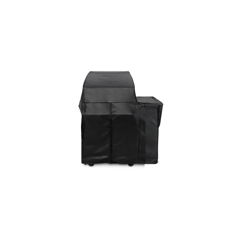 Carbon Fiber Vinyl Cover Freestanding Grill with Side Burner