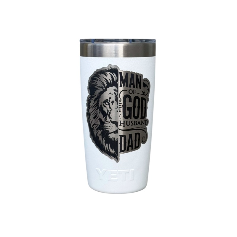 10 oz. / 295ml White Tumbler with Engraved Design